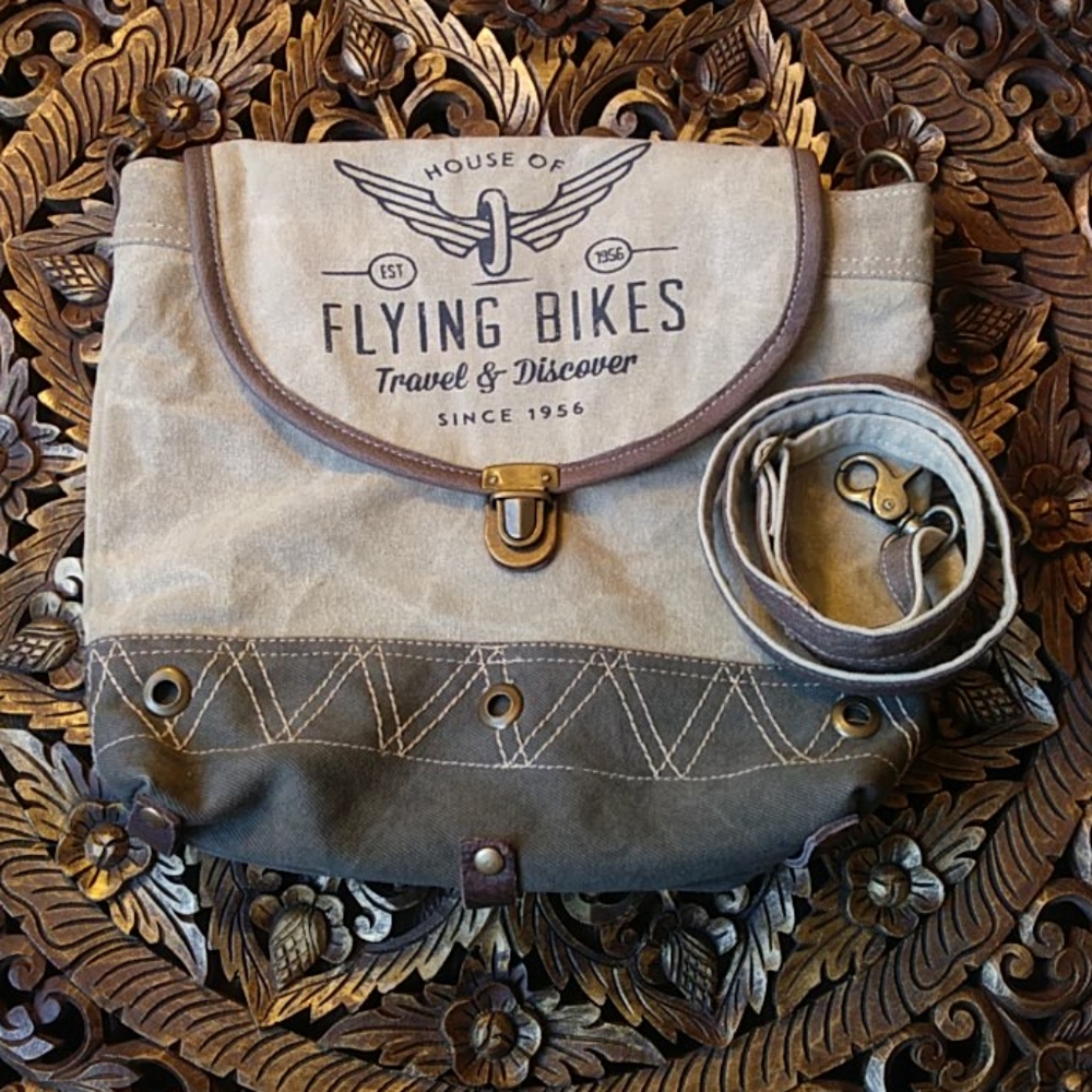 Myra Leather & Canvas Crossbody/Messenger